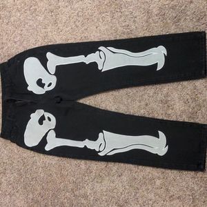 Black Skeleton leg jeans